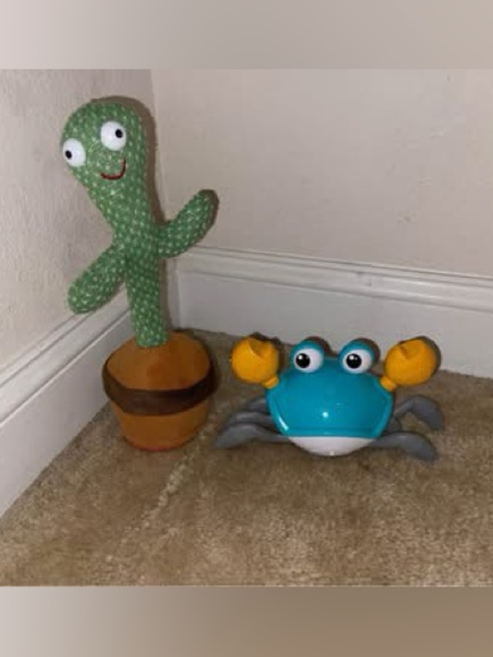 Interactive Singing Cactus & Crawling Crab Baby Toy Lot
